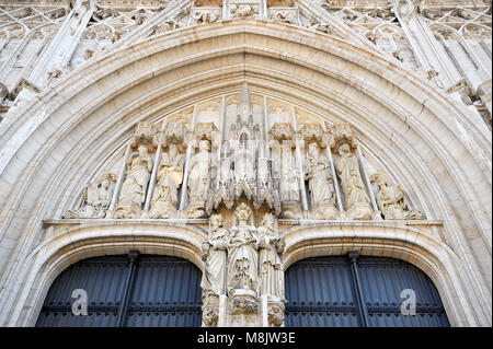 Brabantine Co-Cathedrale gotico collegiale des Ss Michel et Gudule / Collegiale Sint Michiels en Sint Goedele co kathedraal (San Michele e Santa Gudula Foto Stock