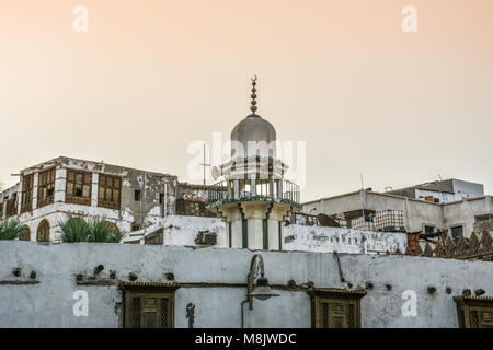 Minareto nel villaggio storico di jeddah, Arabia Saudita Foto Stock