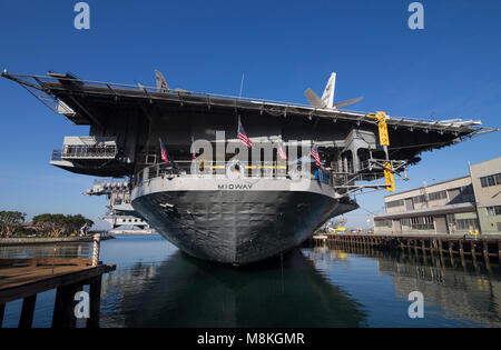 USS Midway (CV-41) Museo, il Navy Pier, San Diego, California, Stati Uniti d'America Foto Stock