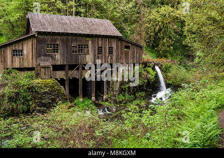 Il Cedar Creek Grist Mill nel bosco, Washington è stata costruita nel 1876 e continua il funzionamento di oggi. Bosco, Washington Foto Stock
