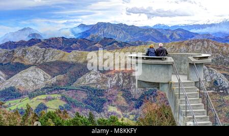 Panorami incredibili da El Fitu Viewpoint (Mirador del Fitu), Asturias Foto Stock