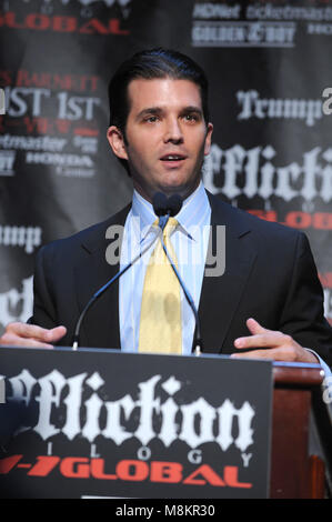 Donald Trump Jr. alla conferenza stampa per annunciare ufficialmente afflizione M-1 globale 'Trilogy' Emelianenko vs. Barnet al Trump Tower Atrium in New York City. Giugno 3, 2009. Credito: Dennis Van Tine/MediaPunch Foto Stock