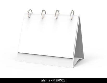 Scrivania vuota calendario, 3D render mockup del calendario con spazio vuoto per la progettazione utilizza Foto Stock