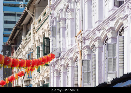 Botteghe, Pagoda Street, Chinatown, il quartiere di Outram, zona centrale, Singapore Island (Pulau Ujong), Singapore Foto Stock