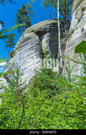 Rocce Adrspach-Teplice, Dolni Adrspach, Hradec Kralove, Repubblica Ceca, Europa Foto Stock