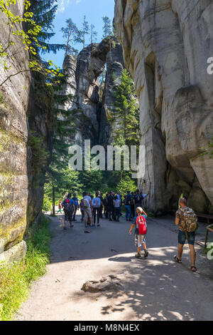 Rocce Adrspach-Teplice, Dolni Adrspach, Hradec Kralove, Repubblica Ceca, Europa Foto Stock