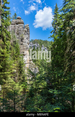 Rocce Adrspach-Teplice, Dolni Adrspach, Hradec Kralove, Repubblica Ceca, Europa Foto Stock