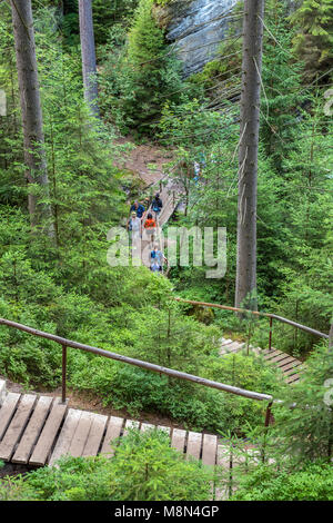 Rocce Adrspach-Teplice, Dolni Adrspach, Hradec Kralove, Repubblica Ceca, Europa Foto Stock