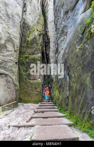 Rocce Adrspach-Teplice, Dolni Adrspach, Hradec Kralove, Repubblica Ceca, Europa Foto Stock