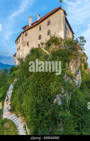 Il castello di Bled, Alta Carniola, Slovenia, l'Europa. Foto Stock