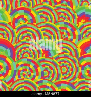 Vettore di astratta rainbow cerchi colorati modello senza giunture Illustrazione Vettoriale