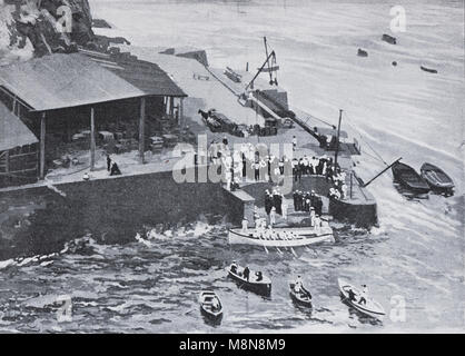 Arrivo di Boers prigionieri in St Helen Isola dopo la guerra Boers, immagine dal settimanale francese quotidiano l'illustrazione, 17 novembre 1900 Foto Stock