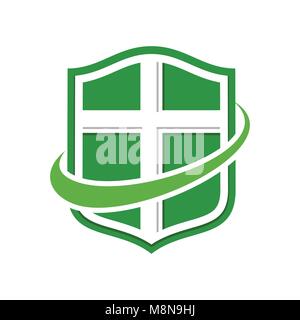 Vita sana scudo moderno simbolo Vettore Graphic Logo Design Illustrazione Vettoriale