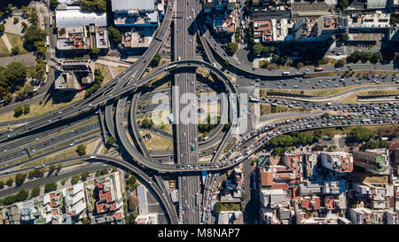 9 de Julio Avenue / Au 25 de Mayo Highway Interchange, Buenos Aires, Argentina Foto Stock