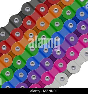 Vettore multicolore sfondo costituito di Bike o catena per bicicletta Illustrazione Vettoriale