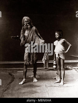 C. 1880 India - immagine da un album di indiano 'tipi' e mestieri" progettato per illustrare l'India ad un visualizzatore britannico - fakir o santo uomo Foto Stock