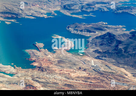 Il lago Mead sul fiume Colorado, circa 24 miglia dal Las Vegas Strip, a sud-est della città di Las Vegas, Nevada negli stati del Nevada e Arizona Foto Stock