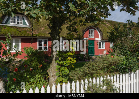 Tipica casa danese in Nordby, isola di Fanoe, nello Jutland, Danimarca Foto Stock