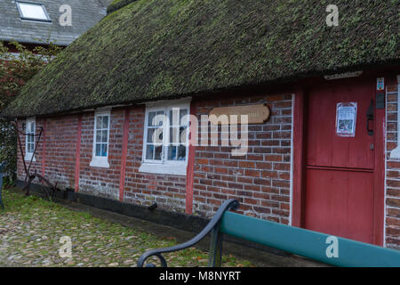 Tipica casa danese in Nordby, isola di Fanoe, nello Jutland, Danimarca Foto Stock