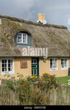 Tipica casa danese in Soenderho, isola di Fanoe, nello Jutland, Danimarca Foto Stock