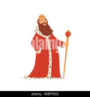 King - moderno vettore cartoon persone illustrazione dei caratteri Illustrazione Vettoriale