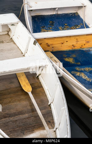 Riga in legno Barche a motore Perkins Cove, Ogunquit, Maine Foto Stock