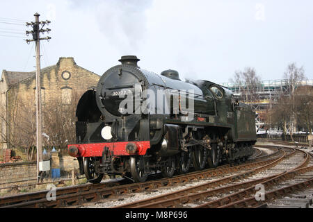 Motore meridionale Sir Lamiel numero 30777 a Keighley , Keighley e Worth Valley Railway, West Yorkshire, Regno Unito Foto Stock