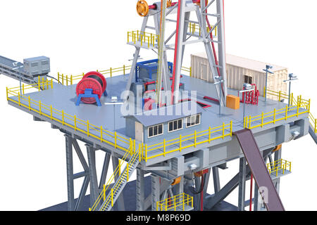 Terra di perforazione rig con tubo, Chiudi vista Foto Stock