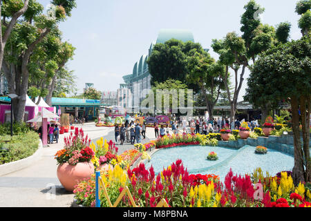 Merlion Plaza, l'Isola di Sentosa, Regione centrale, Singapore Island (Pulau Ujong), Singapore Foto Stock