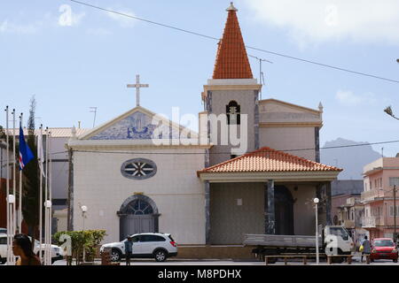 Igreja Nossa Senhora de Fátima, Assomada, isola di Santiago, Capo Verde, Africa Foto Stock