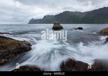 Scena da Tungeneset, Senja, Norvegia Foto Stock