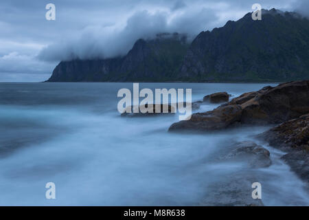 Scena da Tungeneset, Senja, Norvegia Foto Stock