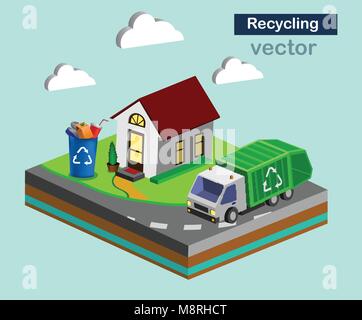 Piccola e bella casa isometrica Illustrazione Vettoriale
