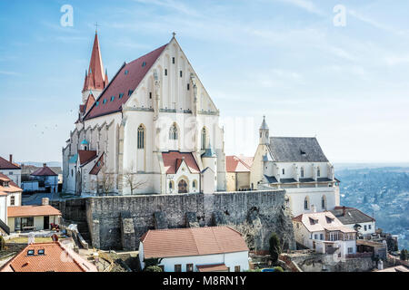 San Nicola' Decanato chiesa, Znojmo, southern Moravia Repubblica Ceca. Architettura religiosa. Destinazione di viaggio. Foto Stock