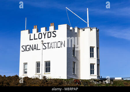 Lloyd del segnale della stazione sulla penisola di Lizard, Cornwall, South West England, Regno Unito Foto Stock