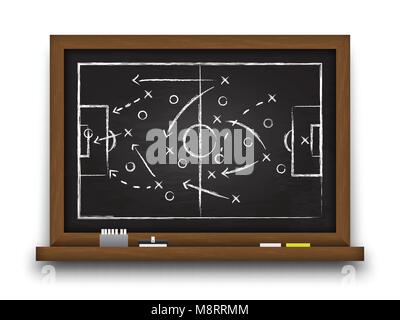 Calcio formazione e tattica . Lavagna con calcio strategia di gioco . Vettore per international world Championship tournament 2018 concetto . Illustrazione Vettoriale