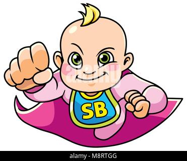 Super Baby girl battenti Illustrazione Vettoriale