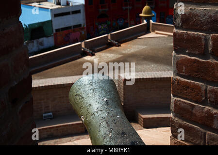 Gun emplacement fort Filipe Callao Lima distretto Foto Stock