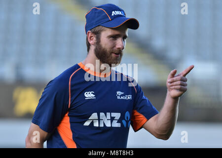 Auckland, Nuova Zelanda. 20 Mar, 2018. Kane Williamson di Blackcaps è in sessione di formazione presso Eden Park di Auckland il Mar 20, 2018. Un test match contro l'Inghilterra è prevista il 22 Mar. Credito: Shirley Kwok/Pacific Press/Alamy Live News Foto Stock