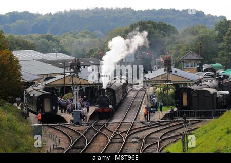 1896 Sud Orientale e Chatham Railway (SE&CR) O1 classe 0-6-0 locomotiva n. 65 a Horsted Keynes stazione sulla ferrovia Bluebell, West Sussex, Regno Unito. Foto Stock