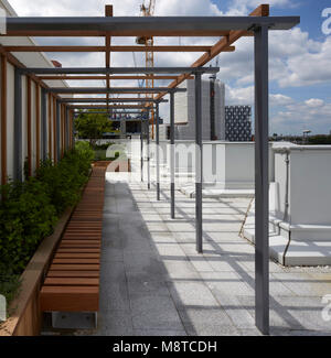 Abbassare roof garden. Vauxhall Sky Gardens, Londra, Regno Unito. Architetto: Carey Jones Chapman Tolcher architetti, 2017. Foto Stock