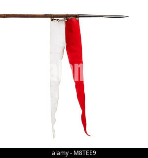 Vittoriano modello 1860 Cavalleria britannico lancia con albero di bambù, testa in acciaio e lei e il bianco e il rosso fiamma Foto Stock