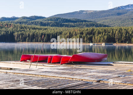 Jasper, Alberta, Canada - 05 Ottobre 2017: il Lago Maligne Foto Stock