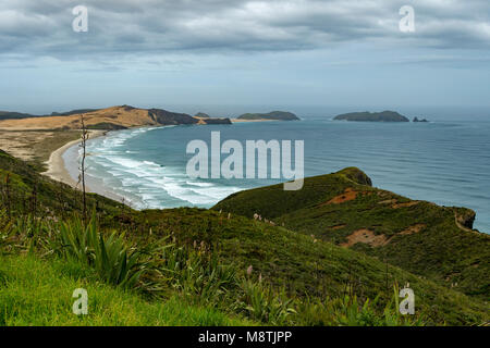 Te Werahi Beach, Cape Reinga, Isola del nord, Nuova Zelanda Foto Stock