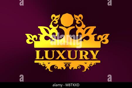 Modello emblema con la corona Foto Stock