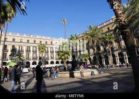 Barcellona Spagna circa novembre 2016 Reial square Foto Stock