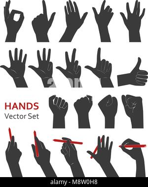 Vettore di mani impostata Illustrazione Vettoriale