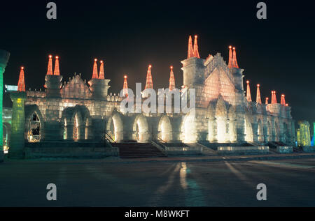 Harbin Ice Festival, Harbin Città, Provincia di Heilongjiang, a nord-est della Cina Foto Stock