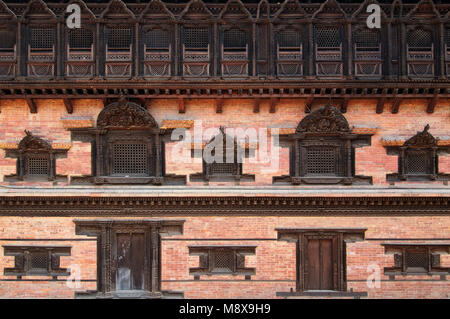 Vista del vecchio quartiere della città di Bhaktapur in Nepal Foto Stock