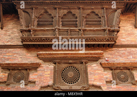 Vista del vecchio quartiere della città di Bhaktapur in Nepal Foto Stock